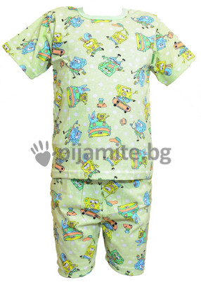 Детска пижама трико- къс ръкав, къси панталони Spongebob (7-13г.)